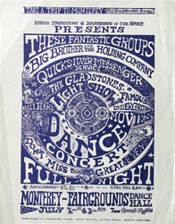 Big Brother And The Holding Company And Quicksilver Messenger Service At Monterey Fairgrounds Original Handbill
Vintage Rock Poster