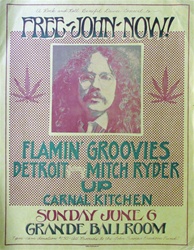 Free John Now! Original Concert Handbill
Vintage Rock Poster