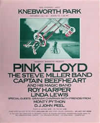 Pink Floyd And The Steve Miller Band And Canned Heat Original Concert Handbill
Knebworth Park