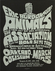 Eric Burdon And The Association Original Concert Handbill
Vintage Rock Poster
Oakland Coliseum