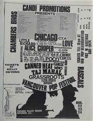 Vancouver Pop Festival Original Concert Handbill
Vintage Rock Poster
Grateful Dead
Chicago
Alice Cooper
Canned Heat