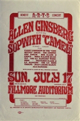 Allen Ginsberg And Sopwith Camel Original Concert Handbill
Vintage Rock Poster
Fillmore Auditorium