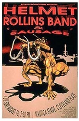 Derek Hess Helmet and Rollins Band Original Rock Concert Poster