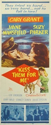 Kiss Them For Me Original US Insert
Vintage Movie Poster
Jayne Mansfield