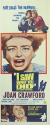 I Saw What you Did Original US Insert
Vintage Movie Poster
Joan Crawford