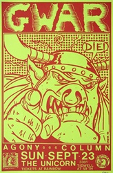 Frank Kozik Gwar Original Concert Poster