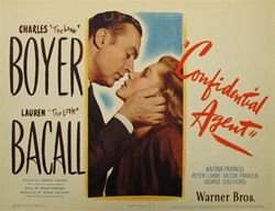 Confidential Agent Original US Title Lobby Card
Vintage Movie Poster
Laurent Bacall
Charles Boyer
Jane Wyman
