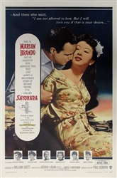 Sayonara Original US One Sheet
Vintage Movie Poster
Marlon Brando