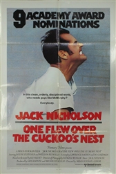 One Flew Over the Cuckoo's Nest US One Sheet
Vintage Movie Poster
Jack Nicholson
Best Picture