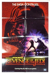 Revenge of the Jedi US Original One Sheet
Vintage Movie Poster
Star Wars