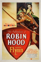 The Adventures Of Robin Hood Original US One Sheet
Vintage Movie Poster
Errol Flynn