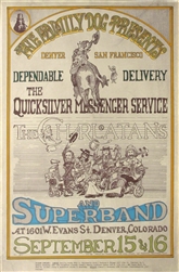 Quicksilver Messenger Service  And The Charlatans Original Concert Poster
Avalon Ballroom
Denver Family Dog