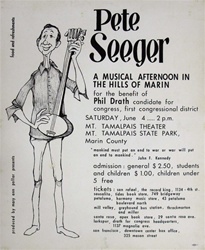 Pete Seeger Original Concert Poster
Vintage Rock Poster
Mt. Tamalpais