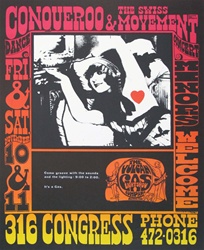 Conqueroo Swiss Movement Original Texas Concert Poster