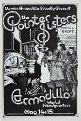 Pointer Sisters At The Armadillo World Headquarters Original Concert Poster
Vintage Rock Poster