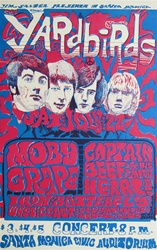 The Yardbirds At The Santa Monica Civic Auditorium Original Concert Poster
Vintage Rock Poster