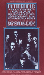 Butterfield Blues Band And MC5 Grande Ballrrom Original Concert Postcard
Vintage Rock Poster