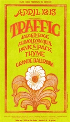 Traffic Grande Ballroom Original Concert Postcard
Vintage Rock Poster