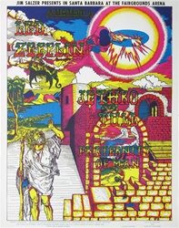 Led Zeppelin and Jethro Tull At The Earl Warren Showgrounds Original Concert Poster
Vintage Rock Poster