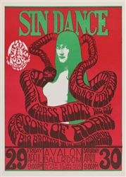 Sin Dance Original Concert Poster
Vintage Rock Poster
Avalon Ballroom