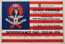 Alice Cooper With Rick Derringer And Thin Lizzy Original Concert Poster
Vintage Rock Poster