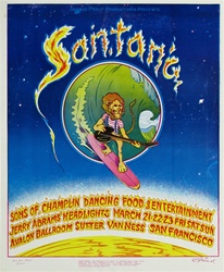 Santana And Sons of Champlin Original Concert Poster
Vintage Rock Concert Poster
Robert Fried