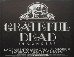 Grateful Dead Original Concert Poster
Vintage Rock Poster
Original Concert Poster From Memorial Auditorium in Sacramento
