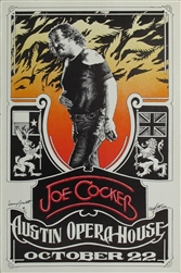 Joe Cocker Original Concert Poster
Vintage Rock Concert Poster
Austin Opera House