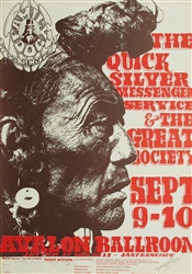 Quicksilver Messenger Service Original Concert Poster
Vintage Rock Poster
Mouse 
Kelley 
Avalon Ballroom