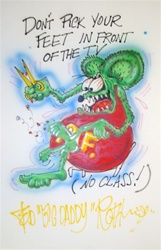 Ed Big Daddy Roth Original Airbrush Drawing Don't Pick Your Feet