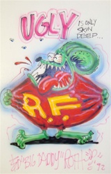 Ed Big Daddy Roth Original Airbrush Drawing Ugly Is Only Skin Deep