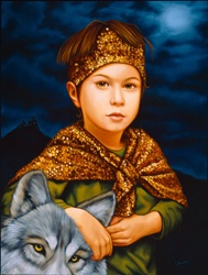 Isabel Samaras Filius in Fabula The Boy in the Tale Original Painting