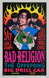 Taz Bad Religion and Offspring Original Rock Concert Poster