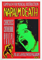 Taz Napalm Death Original Rock Concert Poster