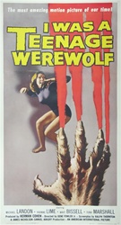 I Was A Teenage Werewolf Original US Three Sheet