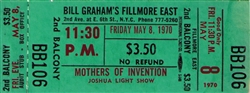 Mothers Of Invention Original Fillmore East Concert Ticket
Fillmore East
Bill Graham