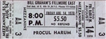 Procul Harum Original Fillmore East Concert Ticket
Fillmore East
Bill Graham