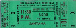 Santana Original Fillmore East Concert Ticket
Fillmore East
Bill Graham