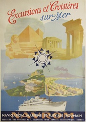 Excursions et Croisieres Original Travel Poster