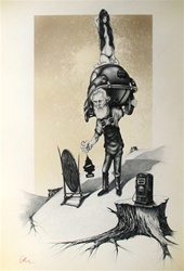 Charles Wish The Burden of Modern Mobility Original Drawing