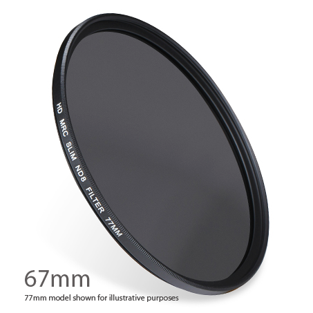 ND8-67 : ND 0.9 ( ND8 ) 3 stop Neutral Density Filter 67mm