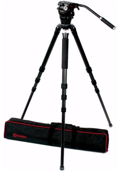 OZ-10CF3S  : OZEN 100CF3 100mm Carbon Fiber Tripod & Agile 10S Fluid Head System (S-Loc)