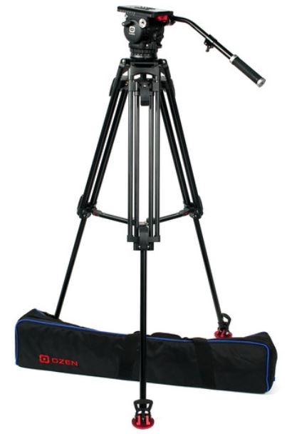 OZ-12AL2  : OZEN 100AL2 100mm Aluminum Tripod & Agile 12 Fluid Head System (E-Z-Load)