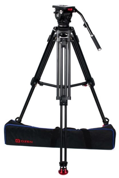 OZ-15AL2  : OZEN 100AL2 100mm Aluminum Tripod & Agile 15 Fluid Head System (E-Z-Load)