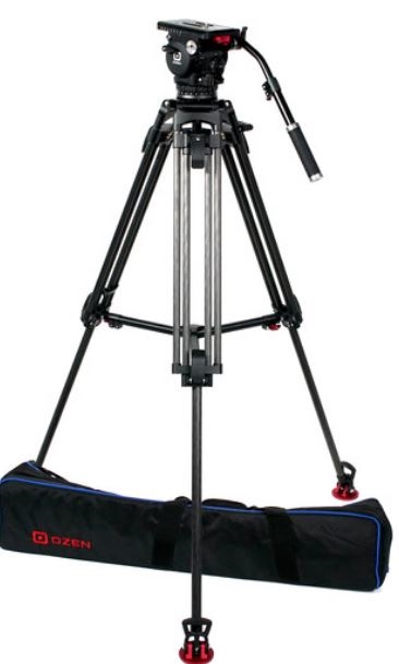 OZ-15CF2  : OZEN 100CF2 100mm Carbon Fiber Tripod & Agile 15 Fluid Head System (E-Z-Load)