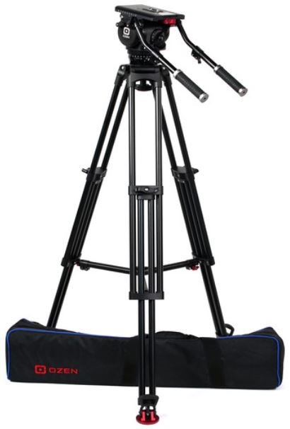 OZ-18AL1HD : OZEN 100AL1HD 100mm Aluminum Tripod & Agile 18 Fluid Head System (E-Z-Load)