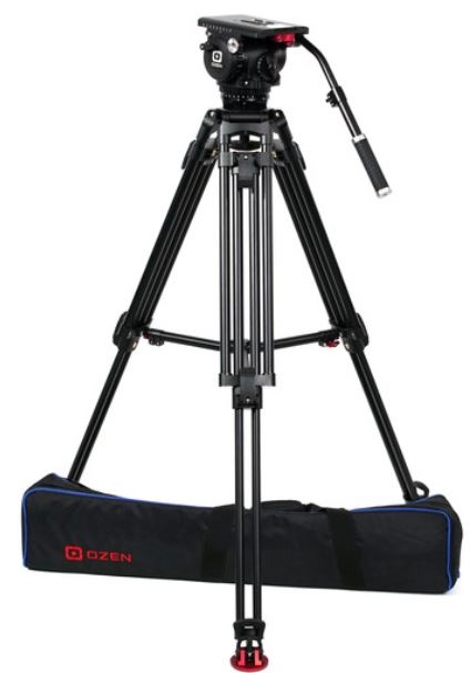 OZ-18AL2HD : OZEN 100AL2HD 100mm Aluminum Tripod & Agile 18 Fluid Head System (E-Z-Load)