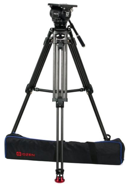 OZEN 100CF2HD 100mm Carbon Fiber Tripod & Agile 18 Fluid Head System (E-Z-Load)