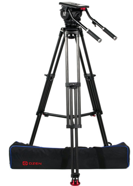 OZ-100CF1HD : OZEN 20CF1HD 100mm Carbon Fiber Tripod & Agile 20 Fluid Head System (E-Z-Load)