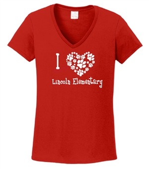 Lincoln Elementary Design D Ladies V Neck